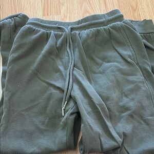 Garage Green Track Pants with Elastic Waistband and Drawstring